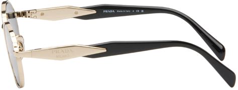 prada gold oval sunglasses|Prada sunglasses value.